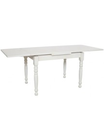 Set tavolo rettangolare shabby bianco anticato 100x70 120x80 140x80 160x85 allungabile con 4/6 sedie seduta legno