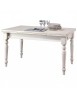 Set tavolo rettangolare shabby bianco anticato 100x70 120x80 140x80 160x85 allungabile con 4/6 sedie seduta legno