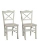 Set tavolo rettangolare shabby bianco anticato 100x70 120x80 140x80 160x85 allungabile con 4/6 sedie seduta legno