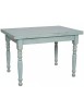 Set tavolo rettangolare shabby azzurro anticato 120x80 130x85 140x80 160x85 allungabile con 4/6 sedie seduta legno