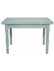 Set tavolo rettangolare shabby azzurro anticato 120x80 130x85 140x80 160x85 allungabile con 4/6 sedie seduta legno