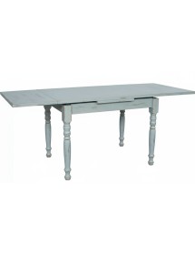 Set tavolo rettangolare shabby azzurro anticato 120x80 130x85 140x80 160x85 allungabile con 4/6 sedie seduta legno