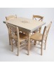 Set tavolo avorio anticato decorato 100x70 120x80 140x80 160x85 allungabile con 4/6 sedie seduta legno