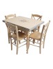 Set tavolo avorio anticato decorato 100x70 120x80 140x80 160x85 allungabile con 4/6 sedie seduta legno
