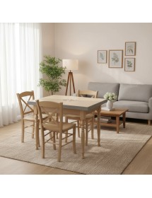 Set tavolo avorio anticato decorato 100x70 120x80 140x80 160x85 allungabile con 4/6 sedie seduta legno