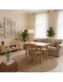 Set tavolo avorio anticato decorato 100x70 120x80 140x80 160x85 allungabile con 4/6 sedie seduta legno