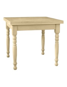Set tavolo quadrato avorio anticato 80x80 90x90 100x100 allungabile con 3 sedie seduta legno