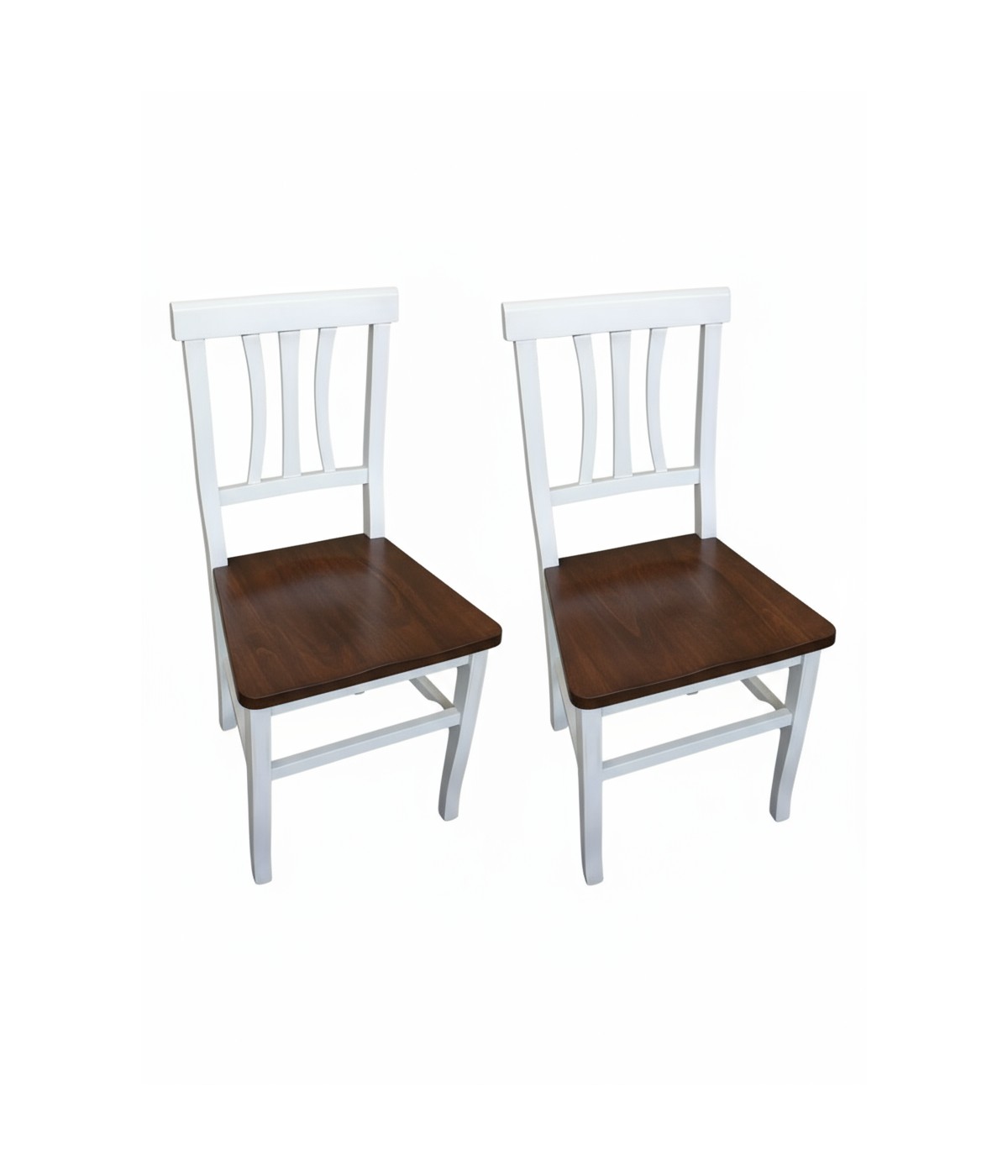 MOBILI 2G - Set 2 sedie shabby bicolore legno seduta legno 43x45x91 VISTA FRONTALE