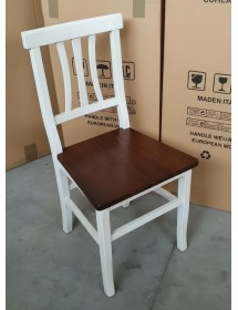 Set 2 sedie shabby bicolore legno seduta legno 43x45x91