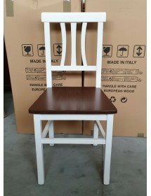 Set 2 sedie shabby bicolore legno seduta legno 43x45x91