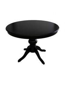 Tavolo rotondo shabby allungabile legno nero 100X100X80 120x120x80
