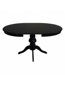 Tavolo rotondo shabby allungabile legno nero 100X100X80 120x120x80