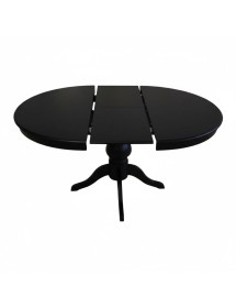 Tavolo rotondo shabby allungabile legno nero 100X100X80 120x120x80