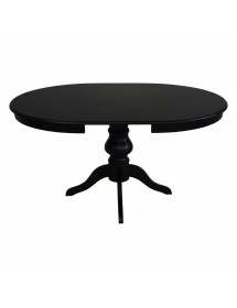 Set tavolo rotondo nero 100x100 120X120 con 4 sedie legno nero shabby