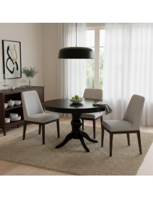 Tavolo rotondo shabby allungabile legno nero 100X100X80 120x120x80