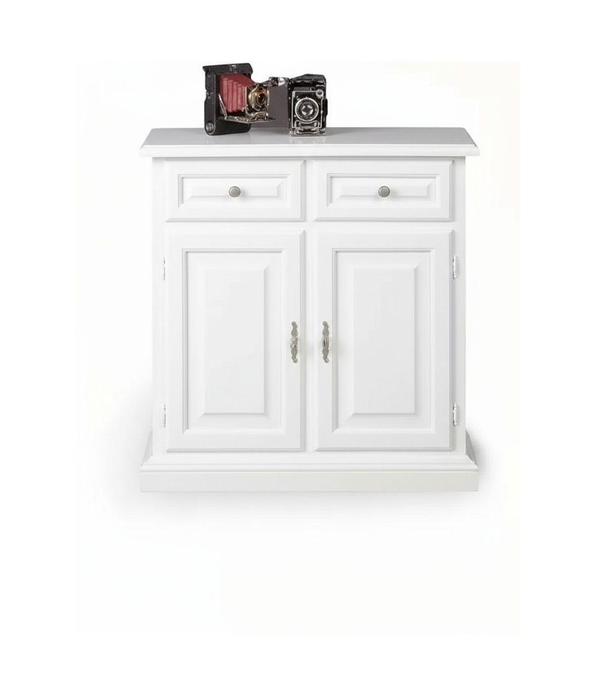 Credenza madia arte povera 2 porte 2 cassetti Legno bianco 82x41x84 (205)