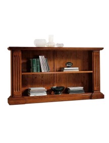 MOBILI 2G - LIBRERIA IN LEGNO MASSELLO CON FREGI TINTA NOCE L.177 x P.40 H.101