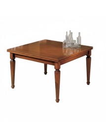 MOBILI 2G - Tavolo quadrato allungabile classico intarsio stella bassano 128X128x80 vista frontale