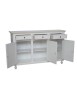 Credenza 3 Ante Legno Bianco anticato Decorata Filo verde 160x50x102