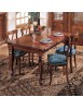 Set tavolo classico legno intarsiato bassano 160x100x80 con 6 sedie imbottite