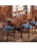 Set tavolo classico legno intarsiato bassano 160x100x80 con 6 sedie imbottite