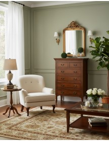 MOBILI 2G - CASSETTIERA 6 CASSETTI LEGNO INTARSIO FINITURA BASSANO 90X42X129 VISTA FRONTALE