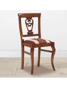 Sedia classica imbottita tessuto mongolfiera tinta noce 46x45x93