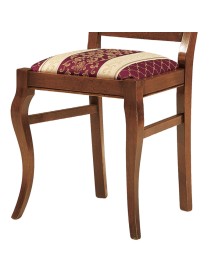 Sedia classica imbottita tessuto mongolfiera tinta noce 46x45x93