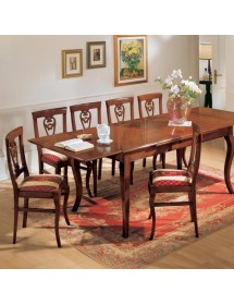 Sedia classica imbottita tessuto mongolfiera tinta noce 46x45x93