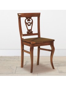 Sedia classica mongolfiera tinta noce seduta legno46x45x93