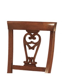 Sedia classica mongolfiera tinta noce seduta legno46x45x93