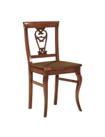 Sedia classica mongolfiera tinta noce seduta legno46x45x93