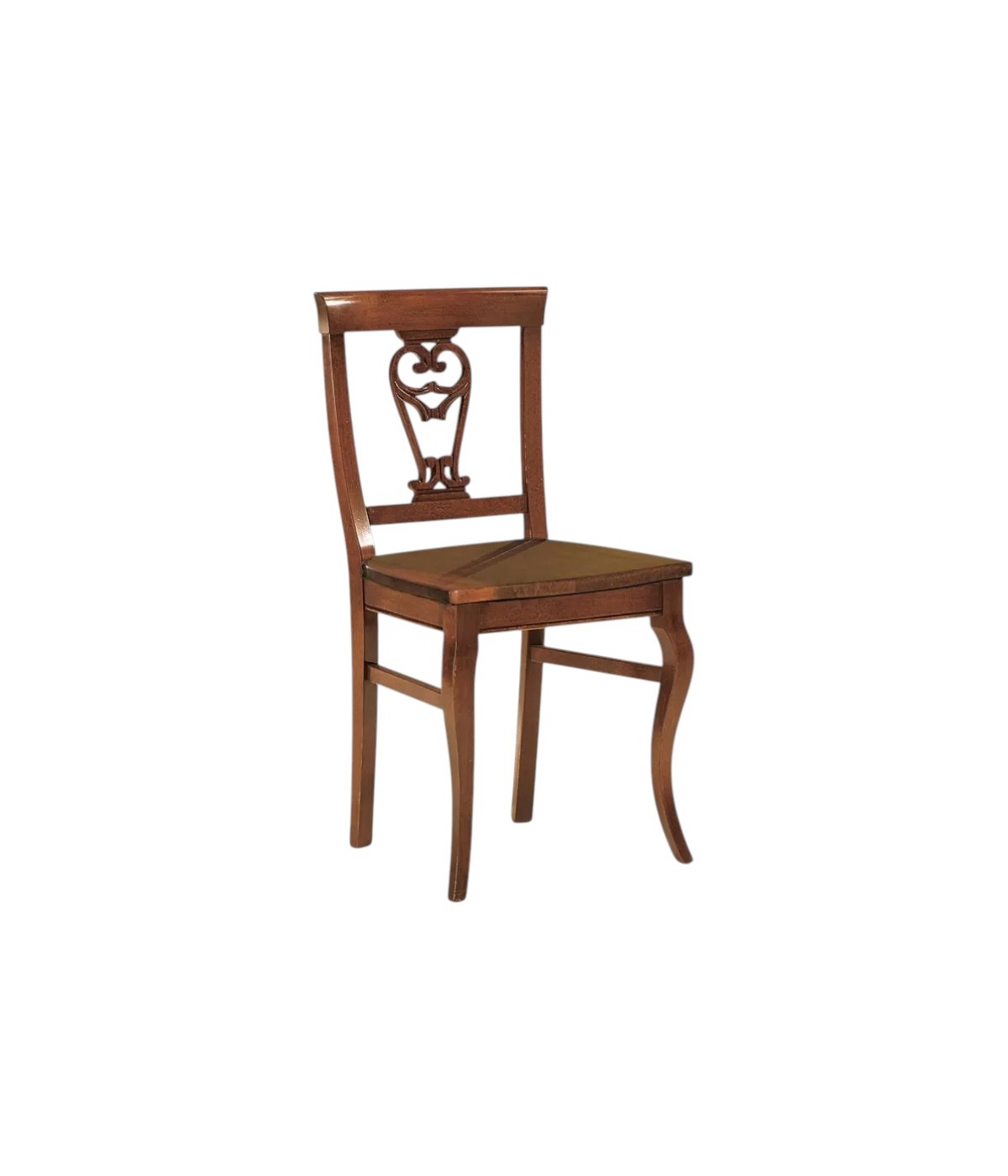 Sedia classica mongolfiera tinta noce seduta legno46x45x93