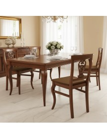 Sedia classica mongolfiera tinta noce seduta legno46x45x93