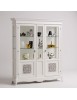 Vetrina 2 porte legno shabby bianco con intarsi 166X51X214