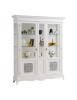 Vetrina 2 porte legno shabby bianco con intarsi 166X51X214
