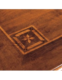 Set tavolo classico legno intarsiato bassano 180x90x78 con 6 sedie seduta imbottita