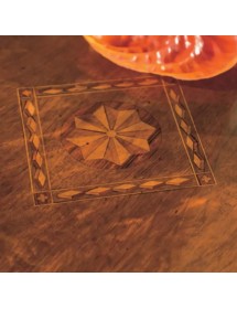 Set tavolo classico legno intarsiato bassano 180x90x78 con 6 sedie seduta legno