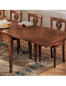 Set tavolo classico legno greca bassano 160x90x78 con 6 sedie seduta legno