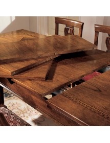 Set tavolo classico legno greca bassano 160x90x78 con 6 sedie seduta legno