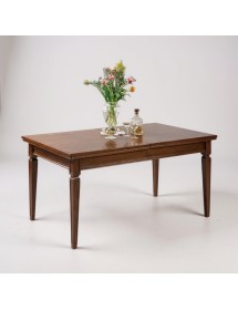 Set tavolo classico legno greca bassano 160x90x78 con 6 sedie seduta legno