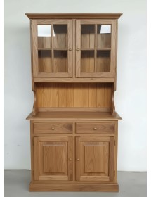 CRISTALLIERA 2 PORTE IN PINO MASSELLO COUNTRY NOCE BIONDO L.102 P.43 H.195