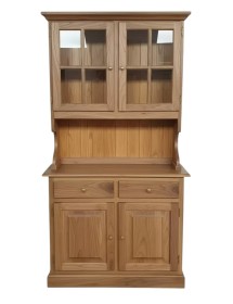 CRISTALLIERA 2 PORTE IN PINO MASSELLO COUNTRY NOCE BIONDO L.102 P.43 H.195