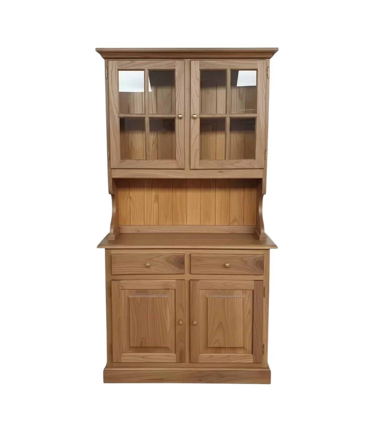 CRISTALLIERA 2 PORTE IN PINO MASSELLO COUNTRY NOCE BIONDO L.102 P.43 H.195