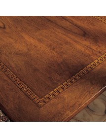 Set tavolo classico legno greca bassano 180x90x78 con 6 sedie seduta legno