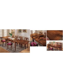 Set tavolo classico legno greca bassano 180x90x78 con 6 sedie seduta legno