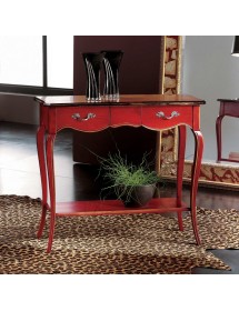 CONSOLLE 700' CLASSICA LEGNO CILIEGIO SHABBY ROSSO 89X33x78