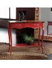 CONSOLLE 700' CLASSICA LEGNO CILIEGIO SHABBY ROSSO 89X33x78