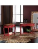 CONSOLLE 700' CLASSICA LEGNO CILIEGIO SHABBY ROSSO 89X33x78