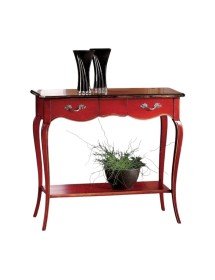 CONSOLLE 700' CLASSICA LEGNO CILIEGIO SHABBY ROSSO 89X33x78